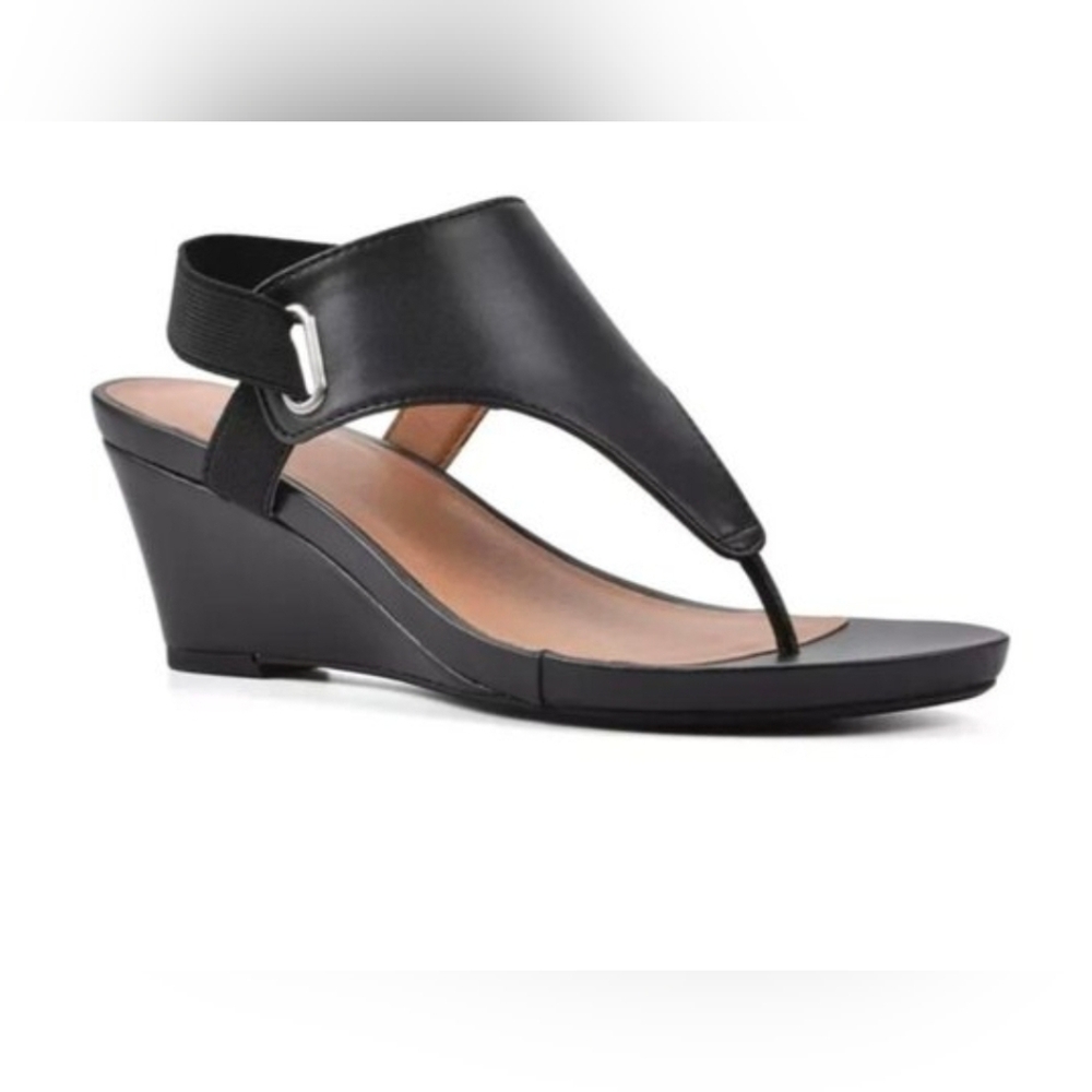 Elegant Black All Dres Wedge Sandals